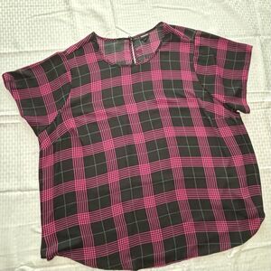 Torrid 4 Pink and Black Plaid Blouse Women’s Plus Size